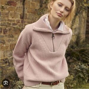 Barbour Women’s Stavia Knit Sweater Size 10 Rosewater Half Zip